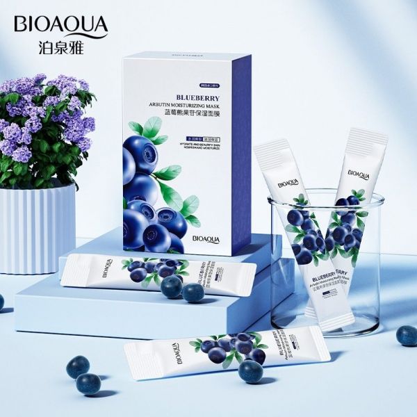 Night face mask BIOAQUA BLUEBERRY ARBUTIN MASK WITH BLUEBERRY EXTRACT 4 ml*20 pcs